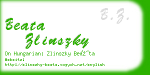 beata zlinszky business card